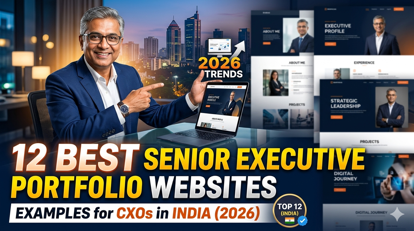 12 Best Senior Executive Portfolio Website Examples for CXOs in India (2026) 12 Best Senior Executive Portfolio Website Examples for CXOs in India (2026)