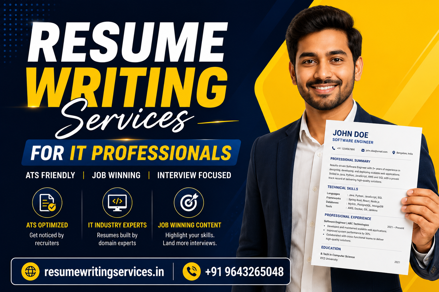 ats resume writing services india