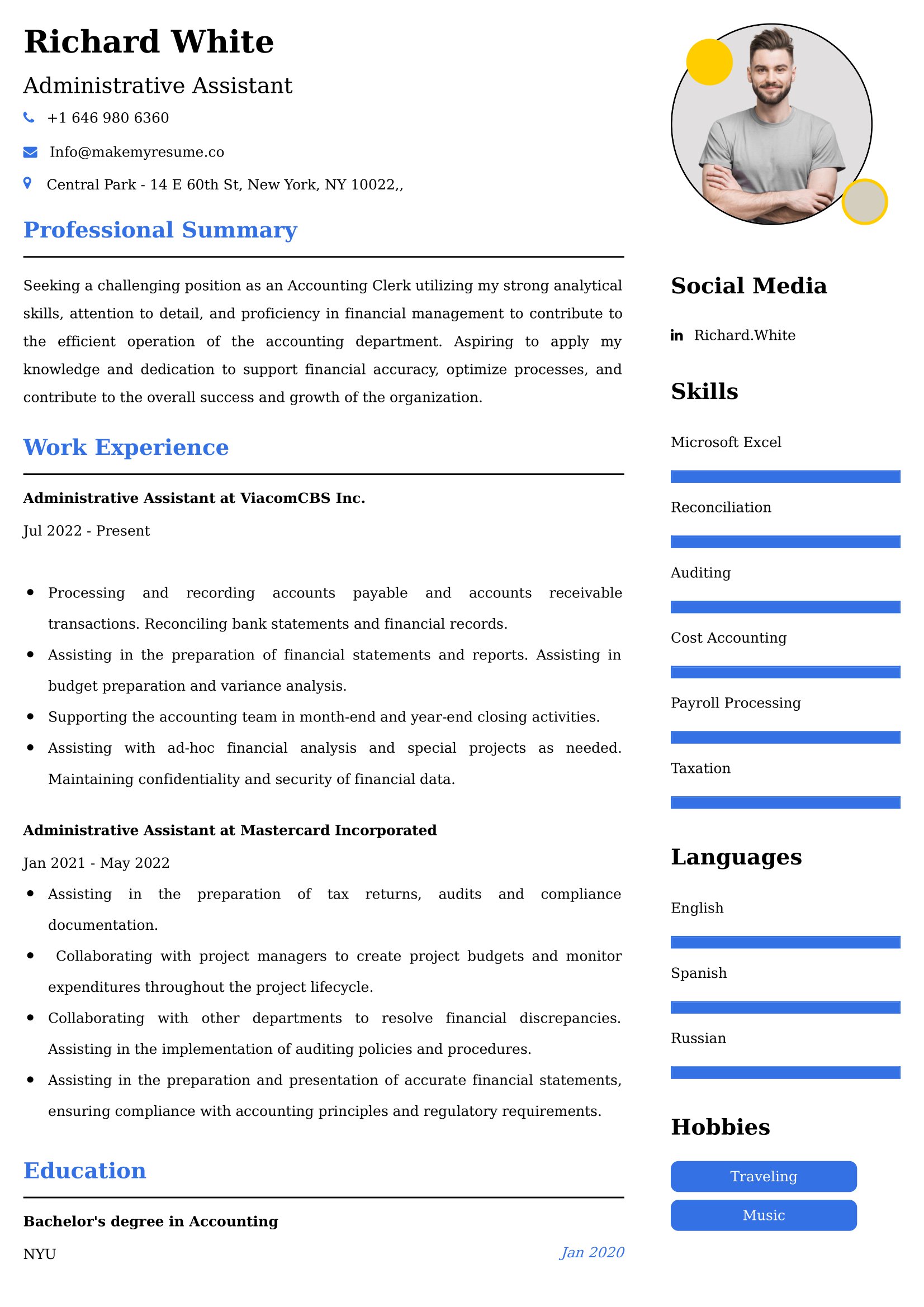 Administrative Assistant Resume Examples India